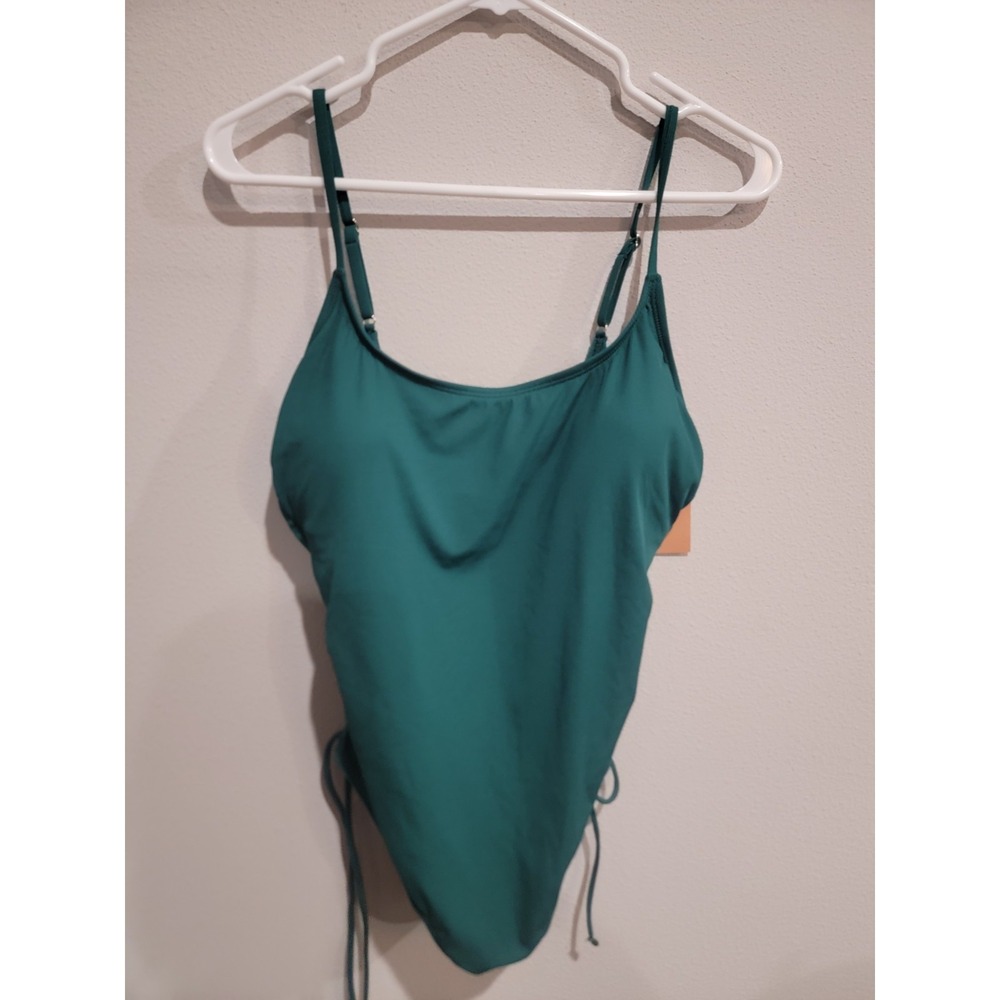 Shade & Shore Women's Adjustable Leg Side Tie One Piece Swimsuit L 12-14 NWT